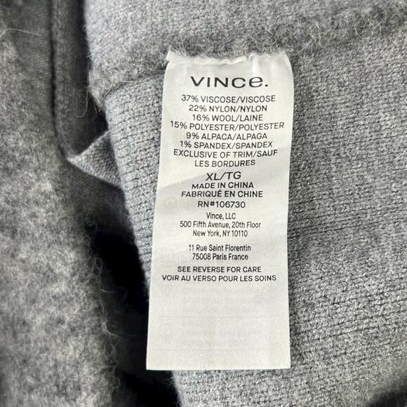 Vince Textured Soft Sculpted Car Coat Gray Size XL NEW - Picture 6 of 9